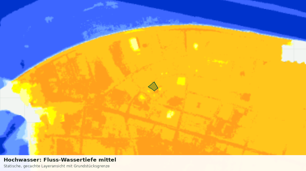 Statische Kartenansicht: Hochwasser: Fluss-Wassertiefe mittel