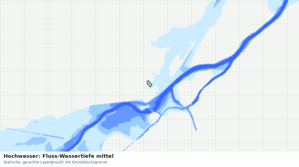 Statische Kartenansicht: Hochwasser: Fluss-Wassertiefe mittel