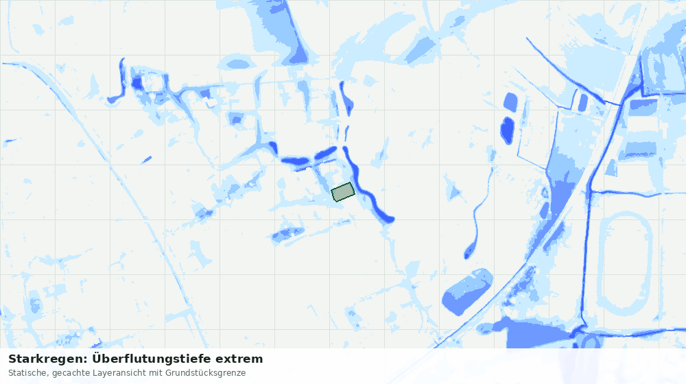 Statische Kartenansicht: Starkregen: Überflutungstiefe extrem