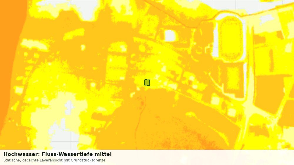 Statische Kartenansicht: Hochwasser: Fluss-Wassertiefe mittel