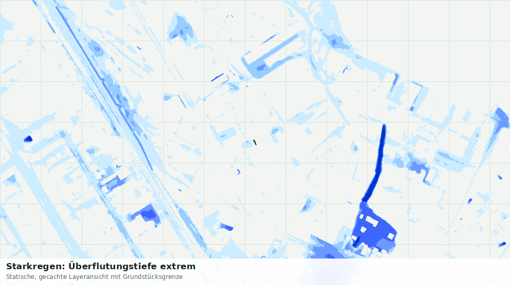 Statische Kartenansicht: Starkregen: Überflutungstiefe extrem