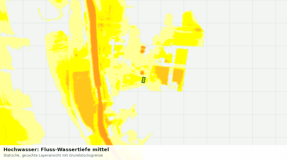 Statische Kartenansicht: Hochwasser: Fluss-Wassertiefe mittel