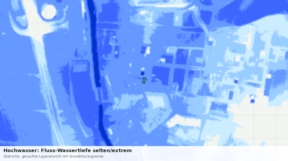 Statische Kartenansicht: Hochwasser: Fluss-Wassertiefe selten/extrem