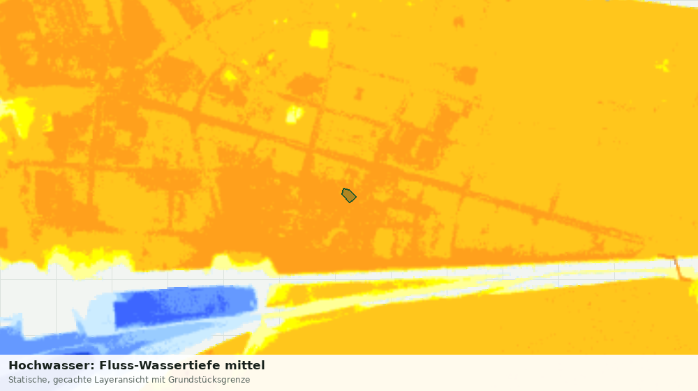 Statische Kartenansicht: Hochwasser: Fluss-Wassertiefe mittel