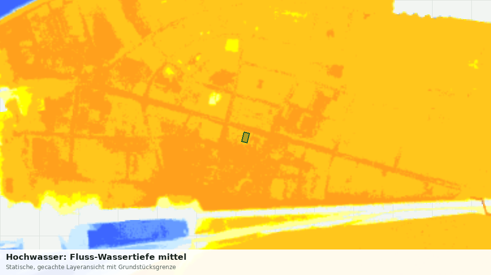 Statische Kartenansicht: Hochwasser: Fluss-Wassertiefe mittel