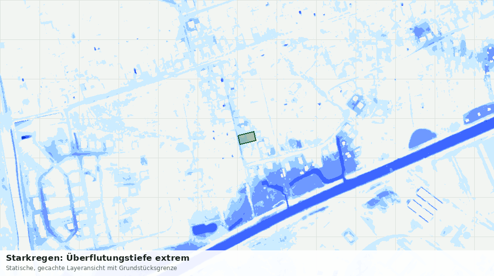 Statische Kartenansicht: Starkregen: Überflutungstiefe extrem