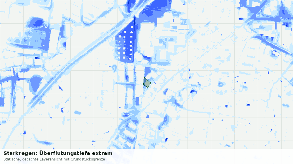 Statische Kartenansicht: Starkregen: Überflutungstiefe extrem
