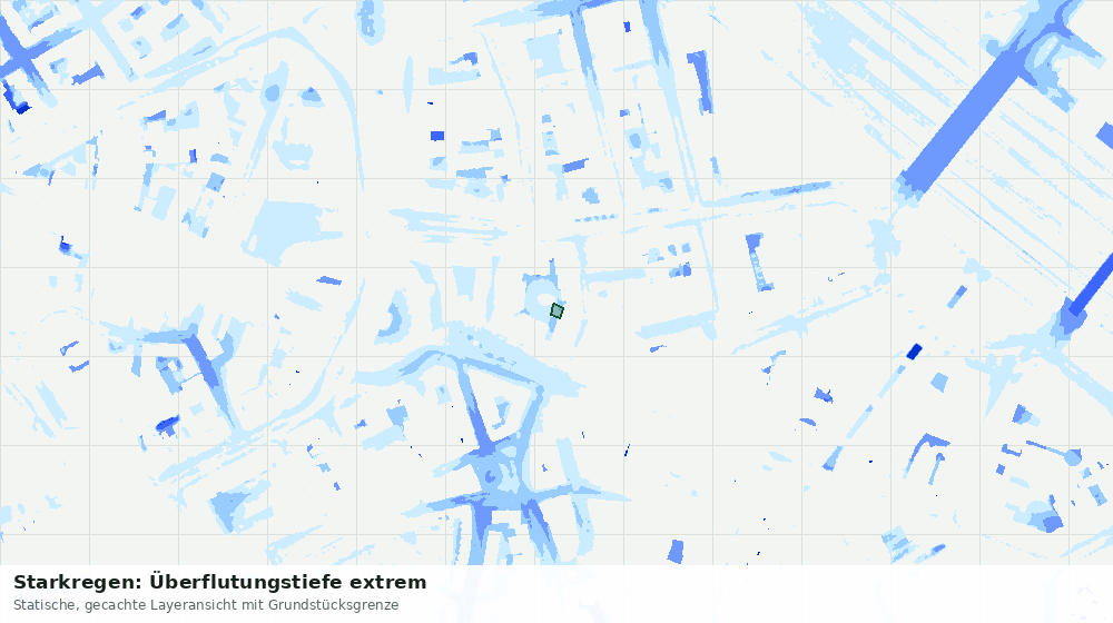 Statische Kartenansicht: Starkregen: Überflutungstiefe extrem