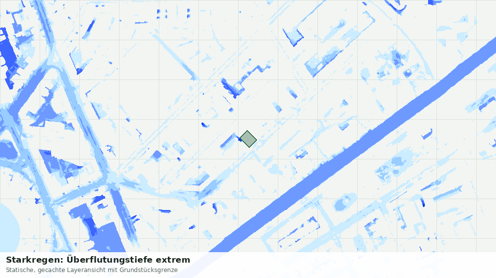 Statische Kartenansicht: Starkregen: Überflutungstiefe extrem