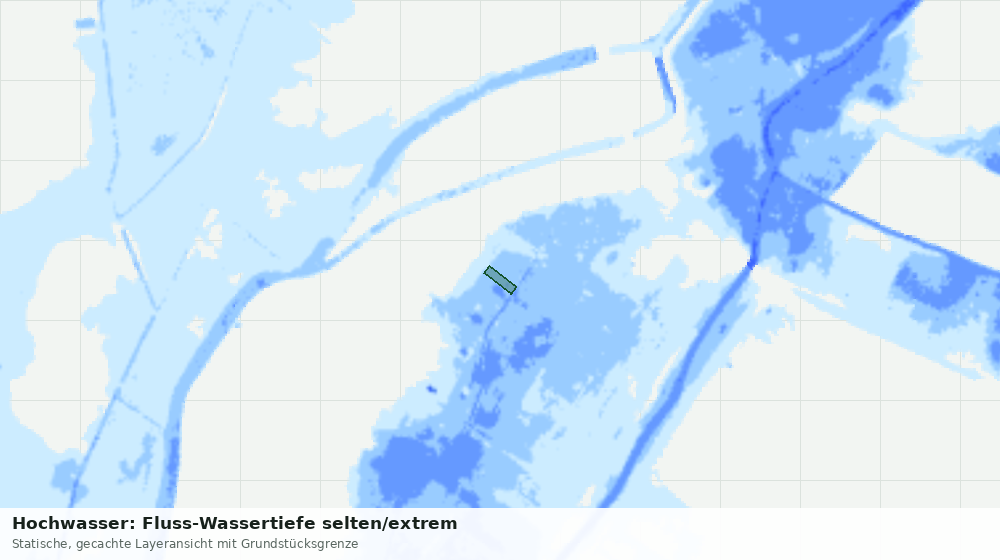 Statische Kartenansicht: Hochwasser: Fluss-Wassertiefe selten/extrem