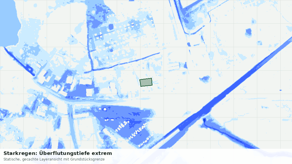 Statische Kartenansicht: Starkregen: Überflutungstiefe extrem