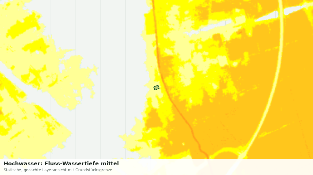 Statische Kartenansicht: Hochwasser: Fluss-Wassertiefe mittel