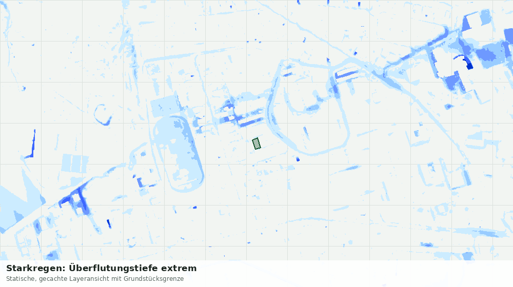 Statische Kartenansicht: Starkregen: Überflutungstiefe extrem
