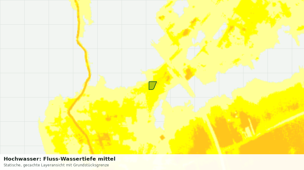 Statische Kartenansicht: Hochwasser: Fluss-Wassertiefe mittel