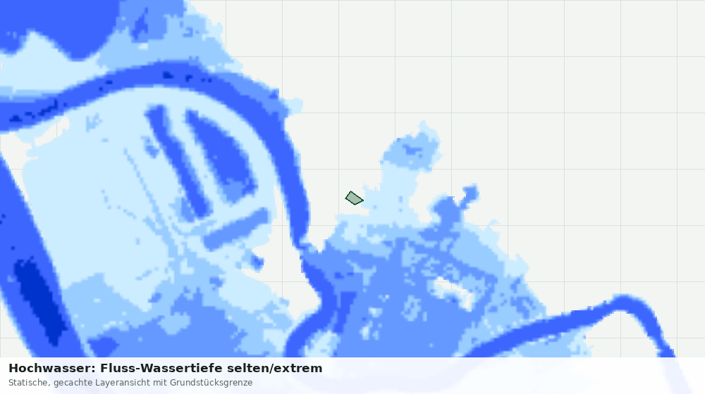 Statische Kartenansicht: Hochwasser: Fluss-Wassertiefe selten/extrem