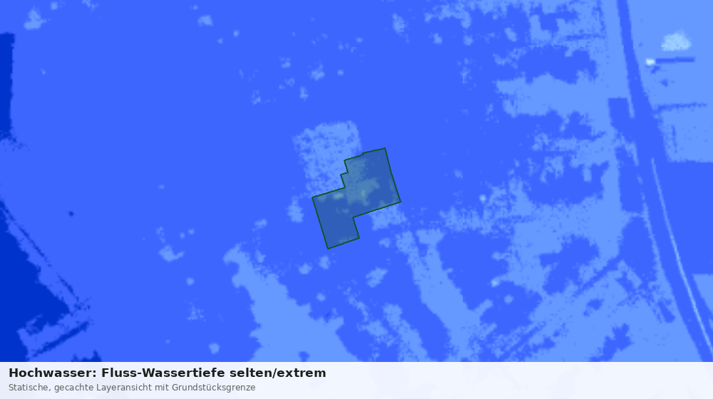 Statische Kartenansicht: Hochwasser: Fluss-Wassertiefe selten/extrem