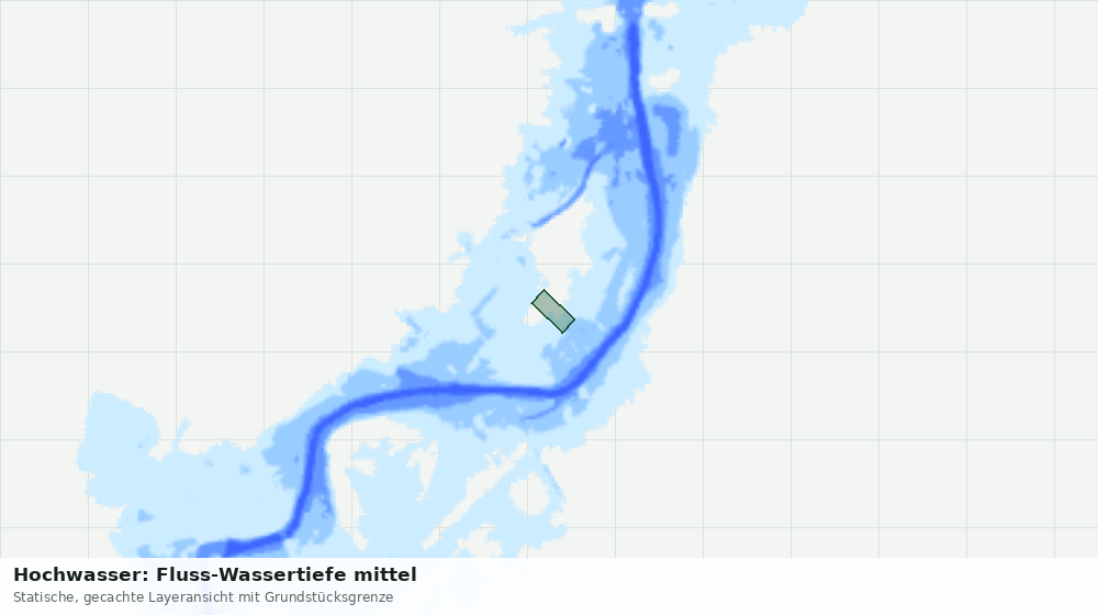 Statische Kartenansicht: Hochwasser: Fluss-Wassertiefe mittel