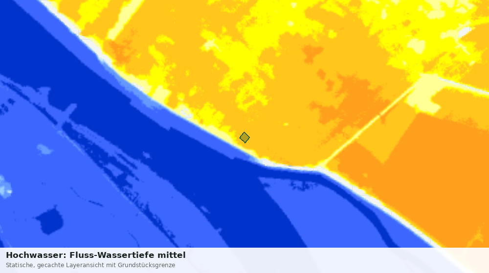 Statische Kartenansicht: Hochwasser: Fluss-Wassertiefe mittel