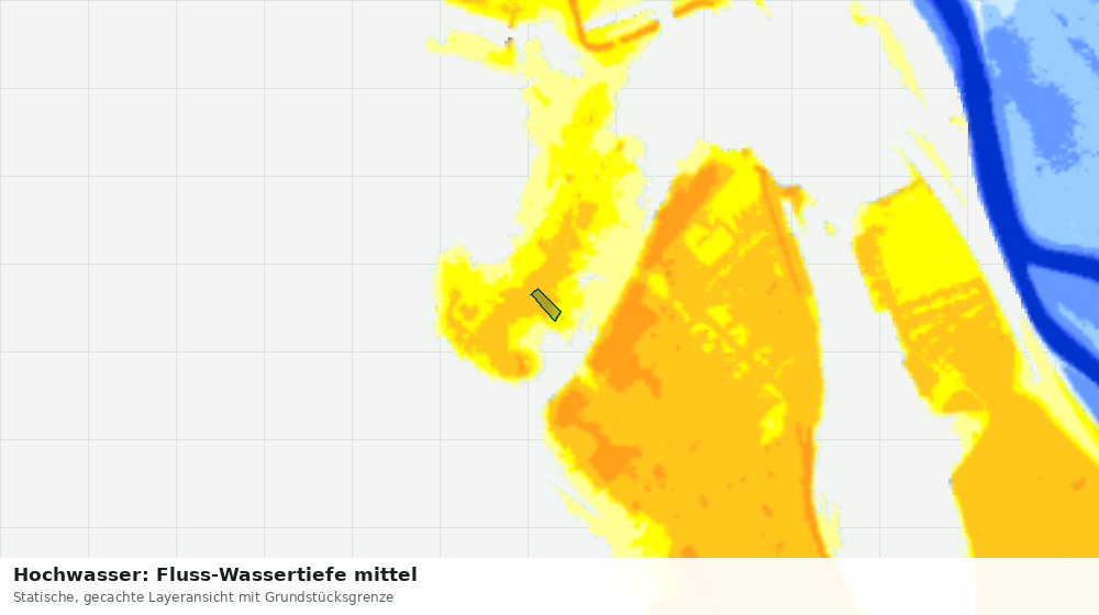 Statische Kartenansicht: Hochwasser: Fluss-Wassertiefe mittel